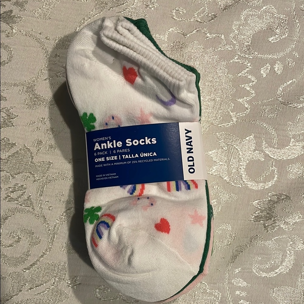 Old Navy Green and White Hosiery Socks Accessories
